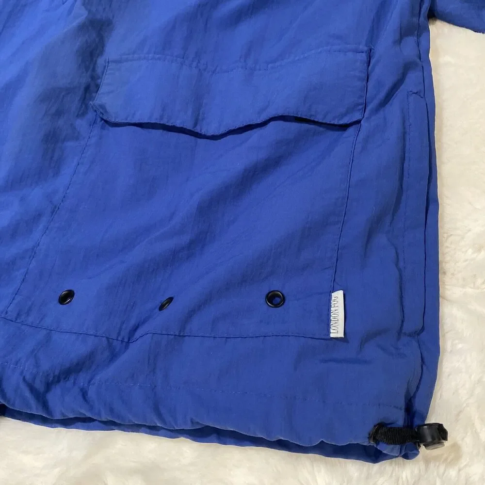 London Fog Mens‎ Royal Blue Hooded Anorak Half Zip Windbreaker Jacket Size M